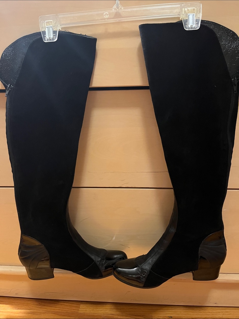 Sam Edelman Black Over-the-Knee Boots with Leather Accents